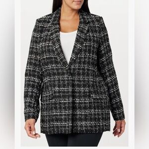 The drop Women's Black Plaid Jacket large